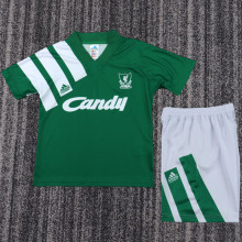 1991/1992 LFC Away Green Retro Kids Soccer Jersey