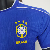 1998 Brazil Away Blue Retro Player Version Soccer Jersey 球员版