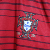 2014 Portugal Home Red Retro Player Version Soccer Jersey 球员版