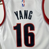 Trail Blazers YANG #16 White NBA Jersey
