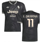 2025/26 JUV Third Black Player Version Soccer Jersey 带胸前新广告
