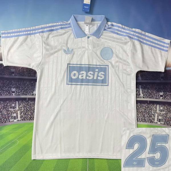 2025/26 AD x oasis #25 White Retro Style Fans Soccer Jersey (Have No.25 带号码）