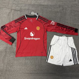 2025/26 M Utd Home Red Kids Long Sleeve Soccer Jersey  长袖童装