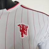 2025/26 M Utd White Retro Style Player Version Soccer Jersey