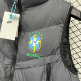 2026/27 Brazil Grey Black Cotton Vest Jacket  J3307 灰黑色