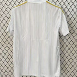 2025/26 RM White Retro Style Fans Soccer Jersey 金黄色三边