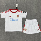2025/26 Sevilla FC Home White Kids Soccer Jersey
