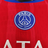 2025/26 PSG Third Red Player Version Long Sleeve Soccer Jersey