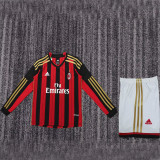 2013/14 AC Home Retro Kids Long Sleeve Soccer Jersey
