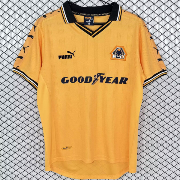 1998/1999 Wolves Home Yellow Retro Soccer Jersey