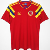 1990 Colombia Away Red Retro Soccer Jersey