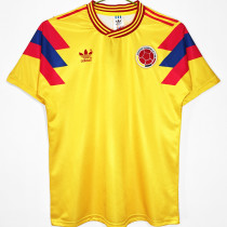 1990 Colombia Home Yellow Retro Soccer Jersey