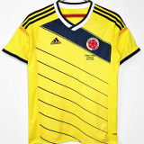 2014 Colombia Home Yellow Retro Soccer Jersey