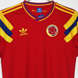 1990 Colombia Away Red Retro Soccer Jersey