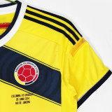 2014 Colombia Home Yellow Retro Soccer Jersey