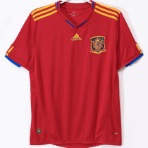 2010 Spain Home Red Retro Soccer Jersey