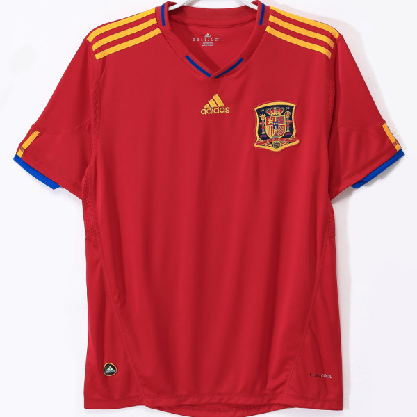 2010 Spain Home Red Retro Soccer Jersey