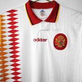 1994 Spain Away White Retro Soccer Jersey