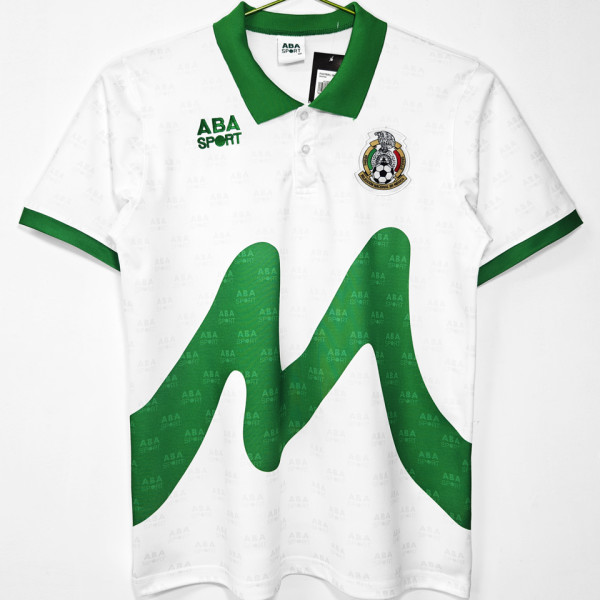 1995 Mexico Away White Retro Soccer Jersey