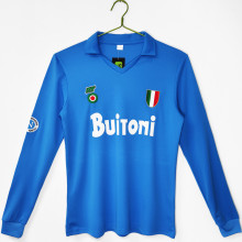 1987/88 Napoli Home Blue Retro Long Sleeve Soccer Jersey