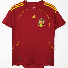 2008 Spain Home Red Retro Soccer Jersey