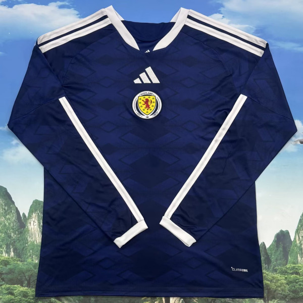 2026/27 Scotland Home Fans Long Sleeve  Soccer Jersey