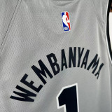 2026 Spurs WEMBANYAMA #1 Grey NBA Jerseys