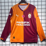 2025/26 Galatasaray Home Fans Long Sleeve Soccer Jersey 5 Stars 5星