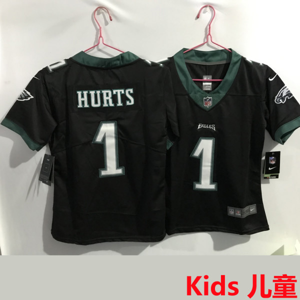HURTS #1 Philadelphia Eagles Kids NFL Jersey 老鹰