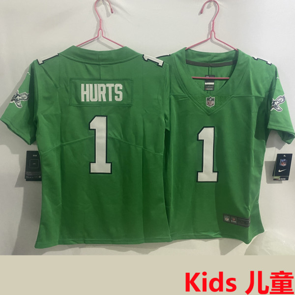 HURTS #1 Philadelphia Eagles Kids NFL Jersey 老鹰