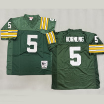 HORNUNNNG #5 Men's Green Bay Packers Retro NFL Jersey 包装工