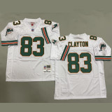 CLAYTON #83 Men's Miami Dolphins Retro NFL Jersey 海豚