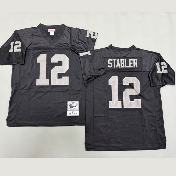 STABLER #12 Men's Las Vegas Raiders Retro NFL Jersey 突袭者