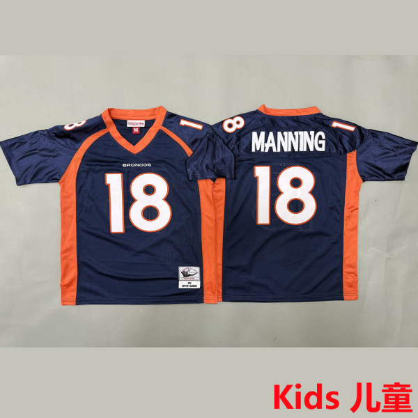 MANNING #18 Denver Broncos Retro Kids NFL Jersey 野马