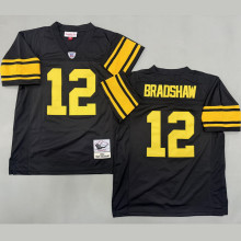 BRADSHAW #12 Men's Pittsburgh Steelers Retro NFL Jersey 钢人