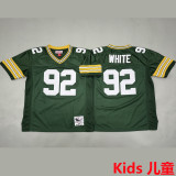 WHITE #92 Green Bay Packers Retro Kids NFL Jersey 包装工
