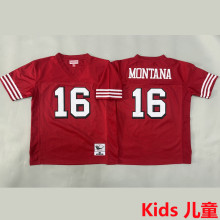 MONTANA #16 San Francisco 49ers Retro Kids NFL Jersey 49人