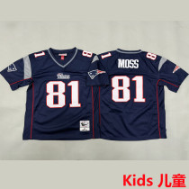 MOSS #81 New England Patriots Retro Kids NFL Jersey 爱国者