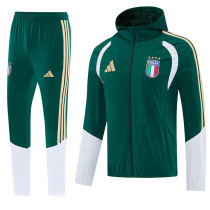 2026/27 Italy Green Hoody Zipper Jacket