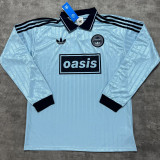 2025/26 AD x oasis #25 Light Blue Retro Style Fans Long Seelve Soccer Jersey (Have No.25 带号码）