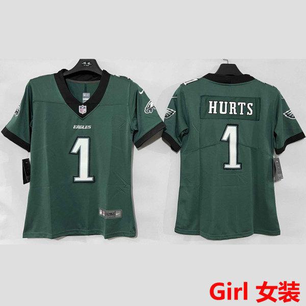 HURTS #1 Philadelphia Eagles Girl NFL Jersey 老鹰