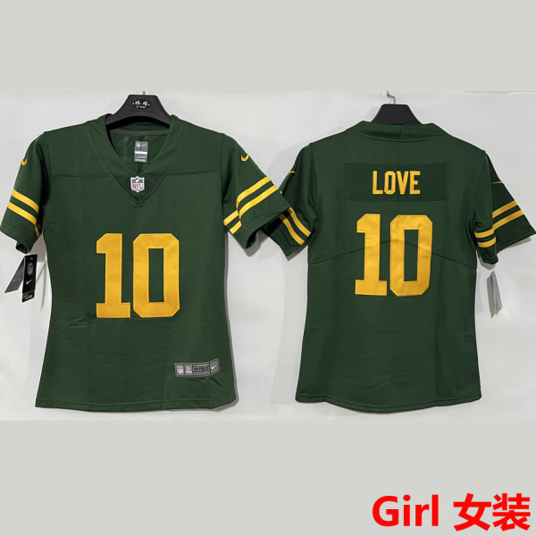 LOVE #10 Green Bay Packers Girl NFL Jersey 包装工
