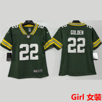 GOLDEN #22 Green Bay Packers Girl NFL Jersey 包装工