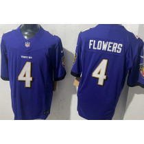 FLOWERS #4 Men's Baltimore Ravens NFL Jersey 乌鸦  (3代）