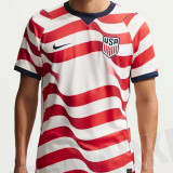 2026/27 U.S Home White And Red Player Version Soccer Jersey 背后是空白
