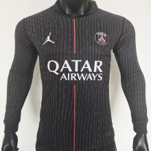2025/26 PSG 4th Black Player Version Long Sleeve Soccer Jersey