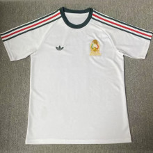 1986 Mexico Away White Retro Soccer Jersey
