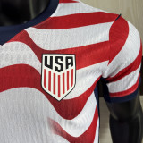 2026/27 U.S Home White And Red Player Version Soccer Jersey 背后是空白