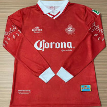1996/1997 Deportivo Toluca Home Red Retro Long Sleeve Soccer Jersey 托卢卡
