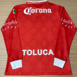 1996/1997 Deportivo Toluca Home Red Retro Long Sleeve Soccer Jersey 托卢卡